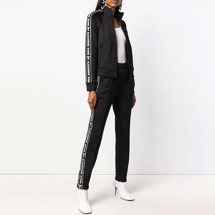 Lookbook (Women) Alexander Wang SS21 Logo Stripe Jogger Sweatpants Black. 4C384017C1-001