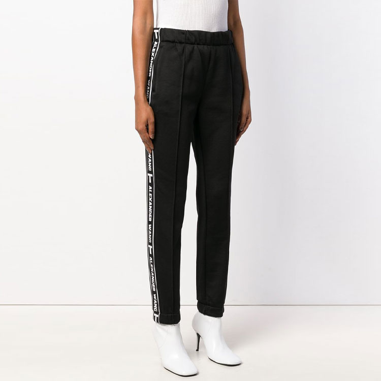 Purchase (Women) Alexander Wang SS21 Logo Stripe Jogger Sweatpants Black. 4C384017C1-001