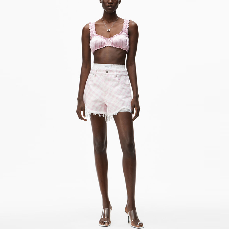 Lookbook (Women) Alexander Wang SS21 Pastel Plaid Bite Shorts Pink 4DC2214939-688