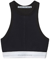 (Women) Alexander Wang SS21 Reflective Logo Bra Tank Top Women Black 1CC2218053-001 (Women) Alexander Wang SS21 Reflective Logo Bra Tank Top Women Black 1CC2218053-001