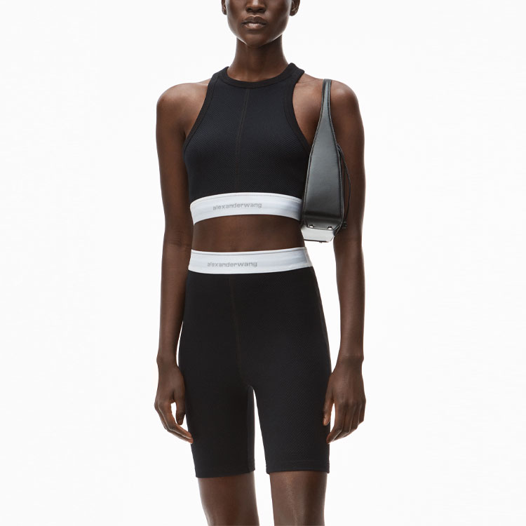 Lookbook (Women) Alexander Wang SS21 Reflective Logo Bra Tank Top Women Black 1CC2218053-001