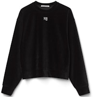 (Women) Alexander Wang SS21 Rhinestone Logo Black Long Sleeve Sweatshirt Women 4CC3211265-001 (Women) Alexander Wang SS21 Rhinestone Logo Black Long Sleeve Sweatshirt Women 4CC3211265-001