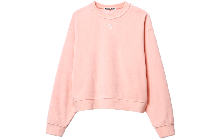 Order (W) 알렉산더 왕 SS21 라인스톤 로고 핑크 스웻셔츠 긴팔. 4CC3211265-691