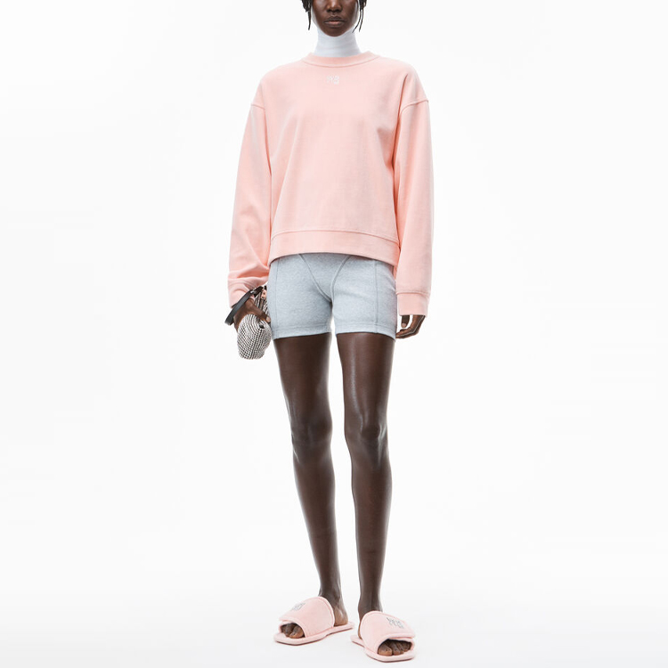 Lookbook (W) 알렉산더 왕 SS21 라인스톤 로고 핑크 스웻셔츠 긴팔. 4CC3211265-691
