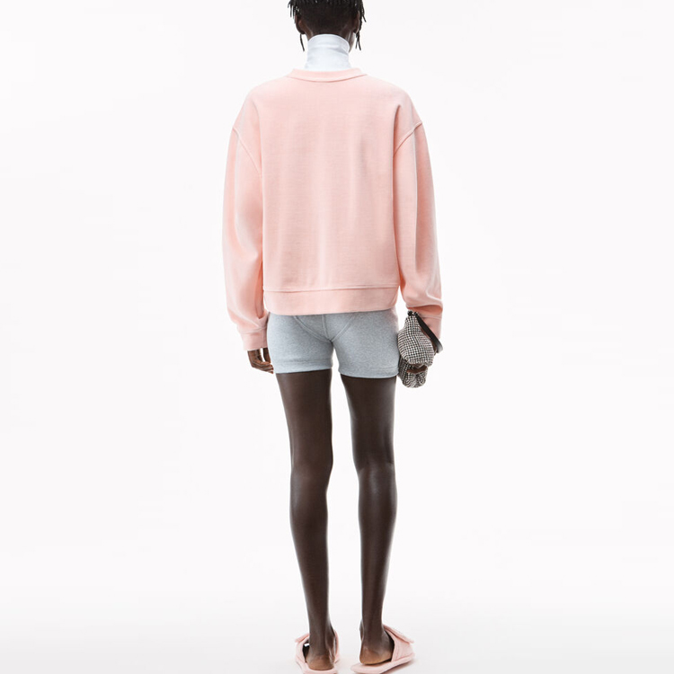 Shop (W) 알렉산더 왕 SS21 라인스톤 로고 핑크 스웻셔츠 긴팔. 4CC3211265-691