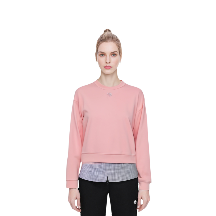 Cheap (W) 알렉산더 왕 SS21 라인스톤 로고 핑크 스웻셔츠 긴팔. 4CC3211265-691