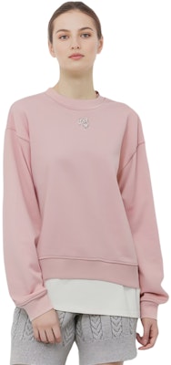 (W) 알렉산더 왕 SS21 라인스톤 로고 핑크 스웻셔츠 긴팔. 4CC3211265-691 1