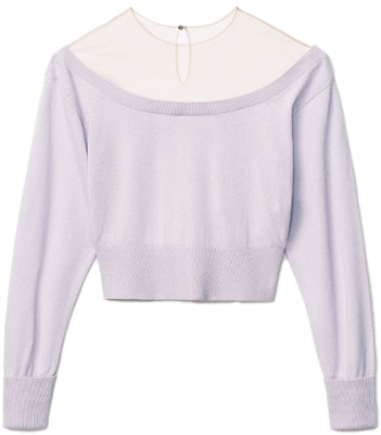 (Women) Alexander Wang SS21 Sheer Mesh Cropped Cashmere Sweater Women’s Pink Purple 1KC2193129-532 Buy (Women) Alexander Wang SS21 Sheer Mesh Cropped Cashmere Sweater Women’s Pink Purple 1KC2193129-532
