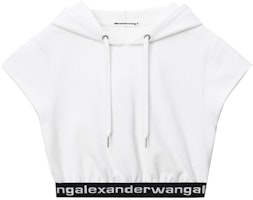 (Women) Alexander Wang SS21 White Casual Short-Sleeve Hoodie. 4CC1201106-111 (Women) Alexander Wang SS21 White Casual Short-Sleeve Hoodie. 4CC1201106-111