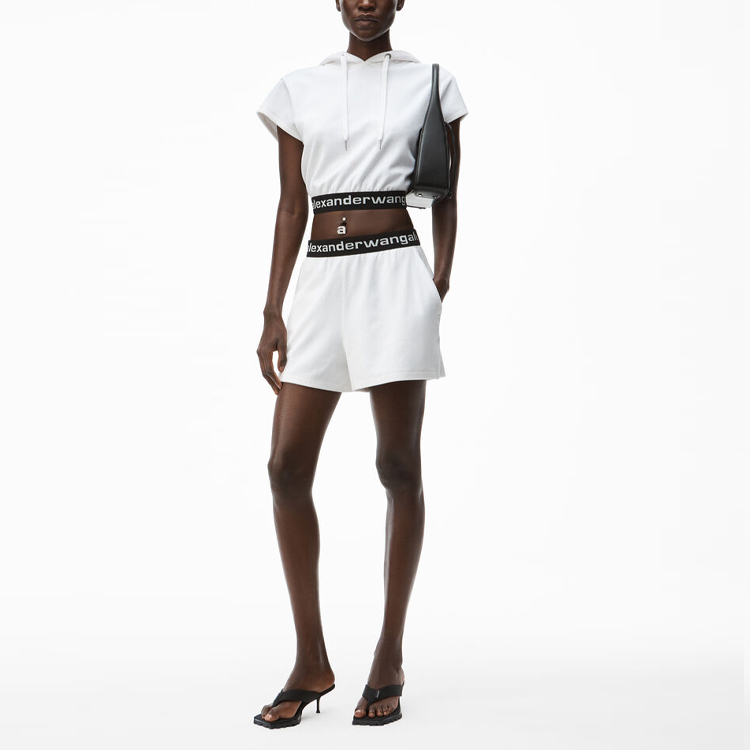 Lookbook (W) 알렉산더 왕 SS21 화이트 캐주얼 반소매 후디. 4CC1201106-111