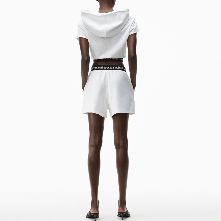 Shop (W) 알렉산더 왕 SS21 화이트 캐주얼 반소매 후디. 4CC1201106-111