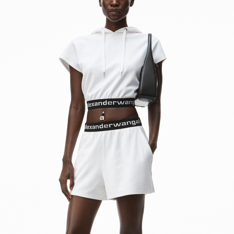 Purchase (W) 알렉산더 왕 SS21 화이트 캐주얼 반소매 후디. 4CC1201106-111