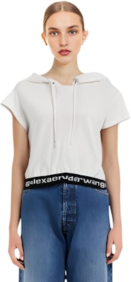 (W) 알렉산더 왕 SS21 화이트 캐주얼 반소매 후디. 4CC1201106-111 Sizing (W) 알렉산더 왕 SS21 화이트 캐주얼 반소매 후디. 4CC1201106-111