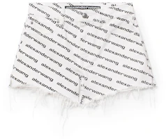 Lookbook (W) Alexander Wang SS21 白色標誌印花毛邊短褲 4DC1214899-985