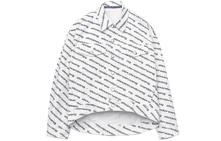 Order (Women) Alexander Wang SS21 White Printed Back Button-Down Collar Jacket 4DC1212891-985