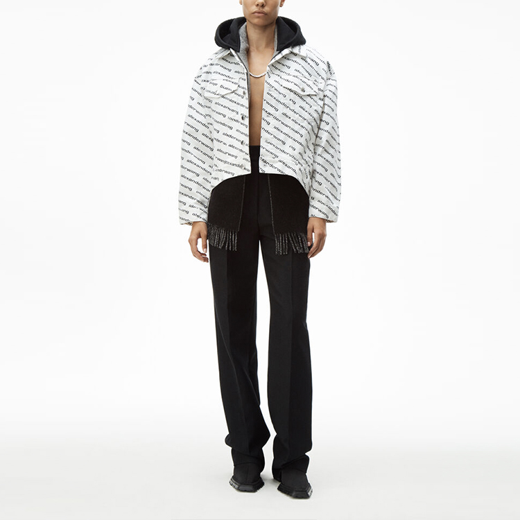 Lookbook (Women) Alexander Wang SS21 White Printed Back Button-Down Collar Jacket 4DC1212891-985