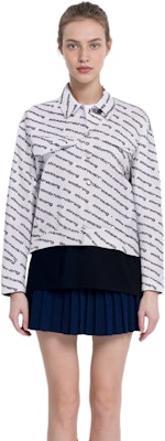 (Women) Alexander Wang SS21 White Printed Back Button-Down Collar Jacket 4DC1212891-985 Details for (Women) Alexander Wang SS21 White Printed Back Button-Down Collar Jacket 4DC1212891-985