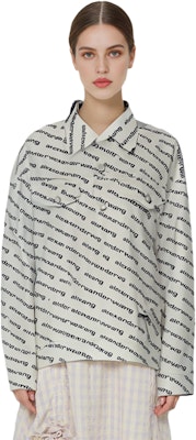 (Women) Alexander Wang SS21 White Printed Back Button-Down Collar Jacket 4DC1212891-985 Cheap (Women) Alexander Wang SS21 White Printed Back Button-Down Collar Jacket 4DC1212891-985