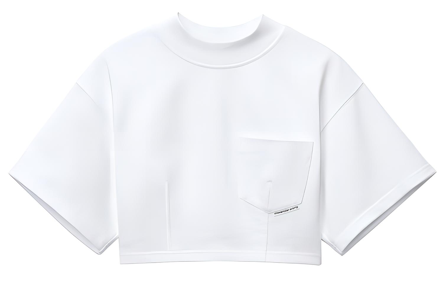 (Women) Alexander Wang SS21 White Sculpted Crop Short Sleeve T-Shirt . 4CC2211202-100