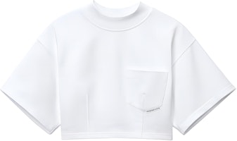 (Women) Alexander Wang SS21 White Sculpted Crop Short Sleeve T-Shirt . 4CC2211202-100 (Women) Alexander Wang SS21 White Sculpted Crop Short Sleeve T-Shirt . 4CC2211202-100