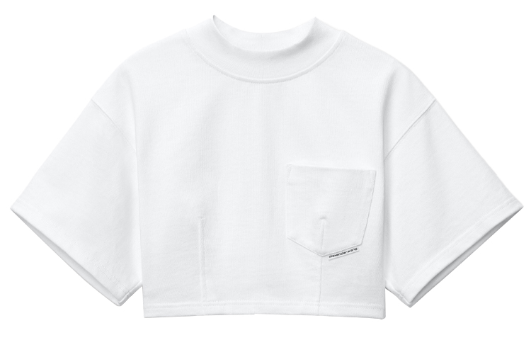 Order (W) アレクサンダー ワン SS21 ホワイト スカルプト クロップド Tシャツ 短袖 4CC2211202-100