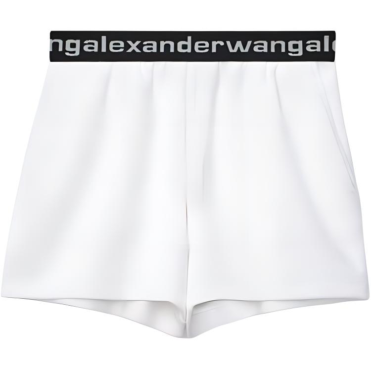 (Women) Alexander Wang SS21 White Shorts with Waistband Lettering. 4CC1204025-111 圖 2