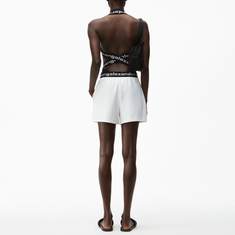 (Women) Alexander Wang SS21 White Shorts with Waistband Lettering. 4CC1204025-111 圖 4