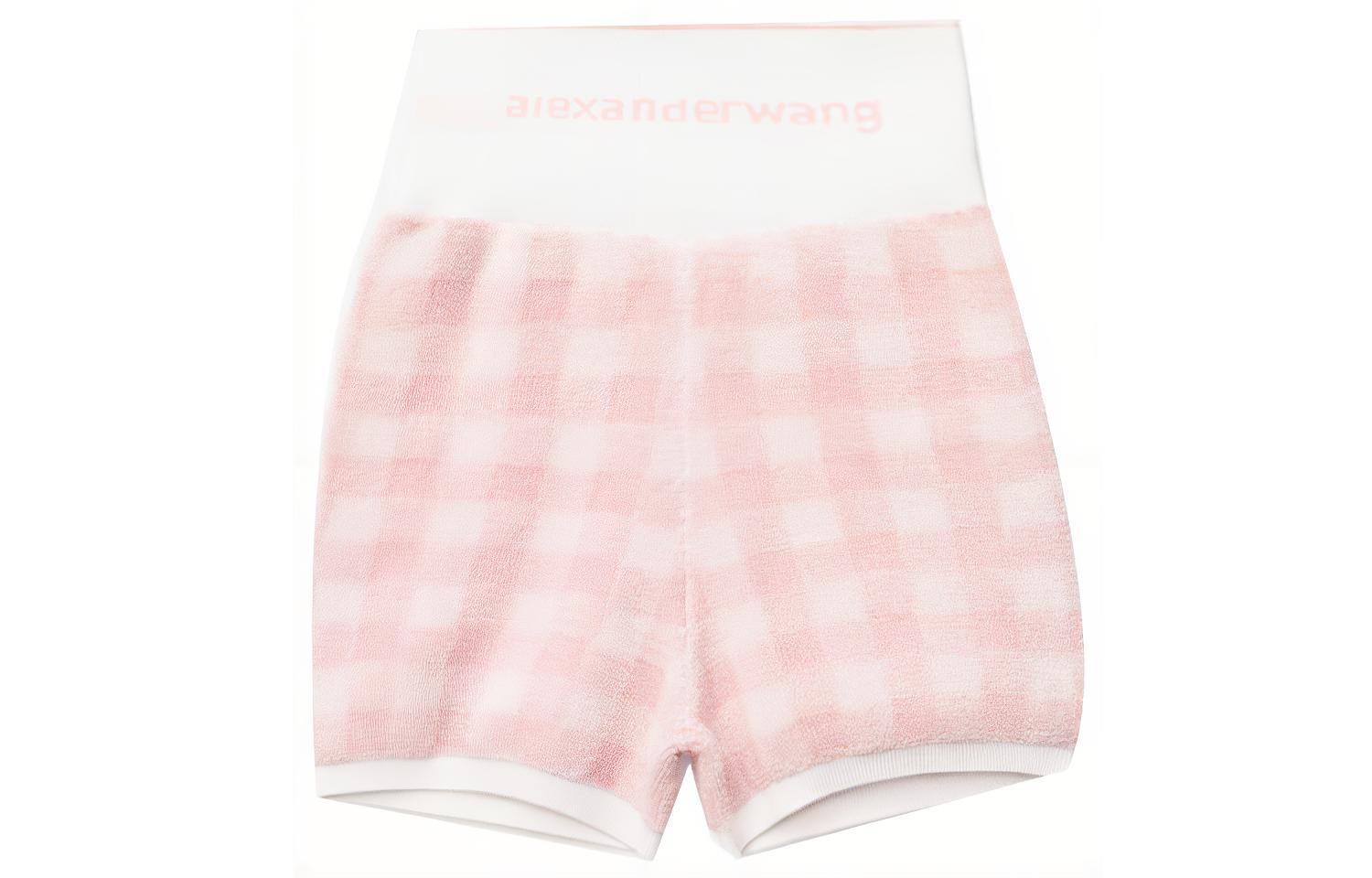 (Women) Alexander Wang SS21 Y2K Check Terry Cloth Shorts Women’s Pink. 4KC2214071-686