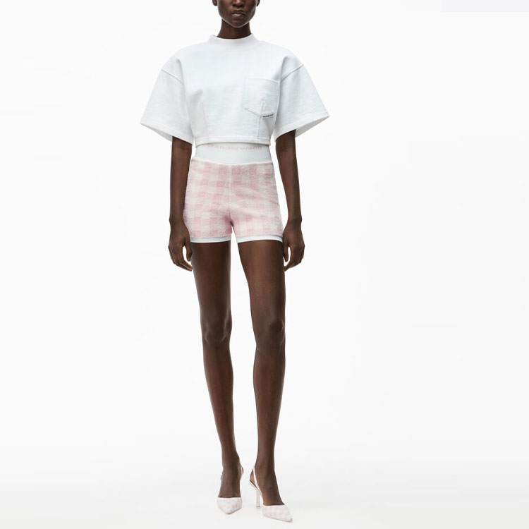 Lookbook (W) Alexander Wang SS21 Y2K Shorts Wanita Terry Cloth Pink. 4KC2214071-686