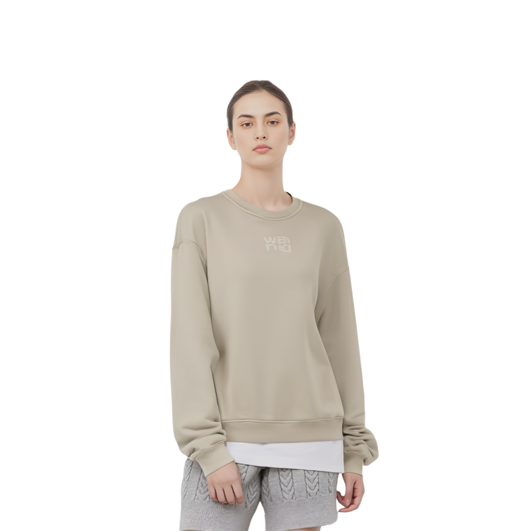 Details for (W) 알렉산더 왕 SS22 베이지 로고 프린트 크루넥 긴팔 맨투맨 4CC3211258-267