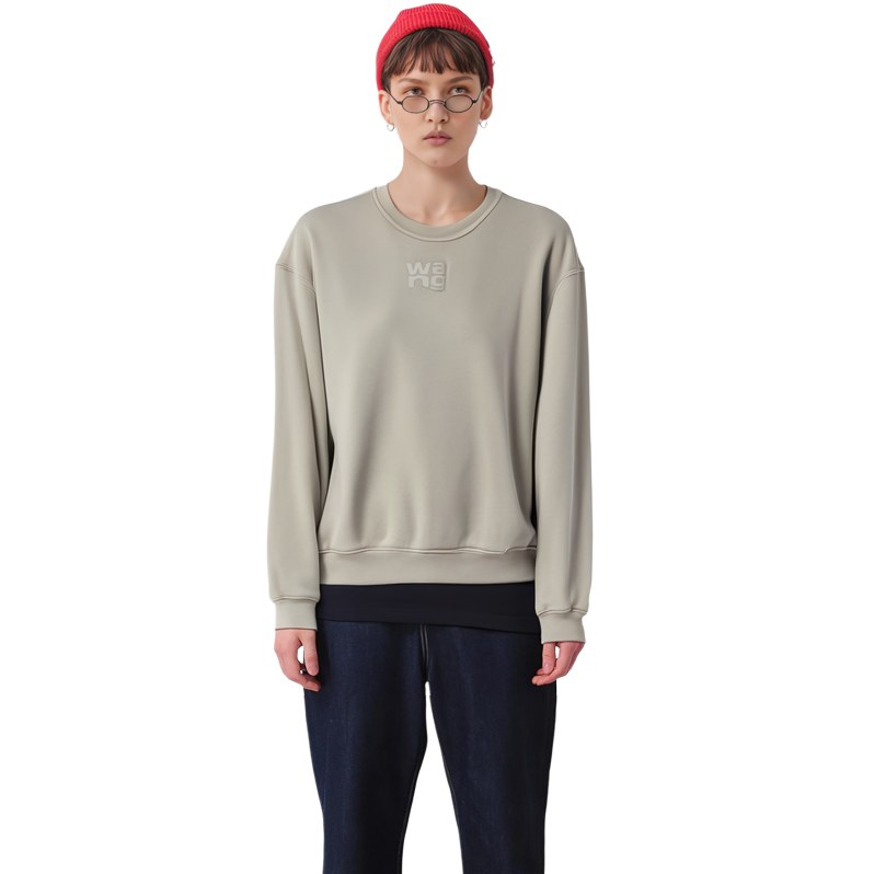 Sizing (W) 알렉산더 왕 SS22 베이지 로고 프린트 크루넥 긴팔 맨투맨 4CC3211258-267