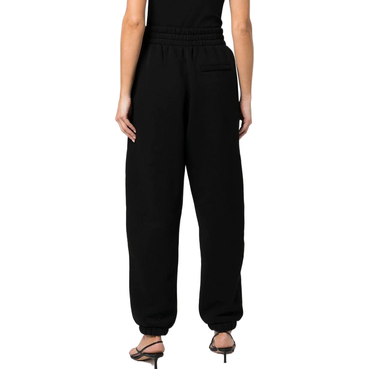 Shop (Women) Alexander Wang SS22  Black Elastic Logo Print Track Pants. 4CC32-2434-8001