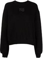 (Women) Alexander Wang SS22 Black Logo Print Pullover Sweatshirt Long Sleeve. 4CC3221360-001 (Women) Alexander Wang SS22 Black Logo Print Pullover Sweatshirt Long Sleeve. 4CC3221360-001