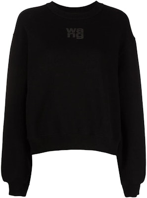 (Women) Alexander Wang SS22 Black Logo Print Pullover Sweatshirt Long Sleeve. 4CC3221360-001 Order (Women) Alexander Wang SS22 Black Logo Print Pullover Sweatshirt Long Sleeve. 4CC3221360-001