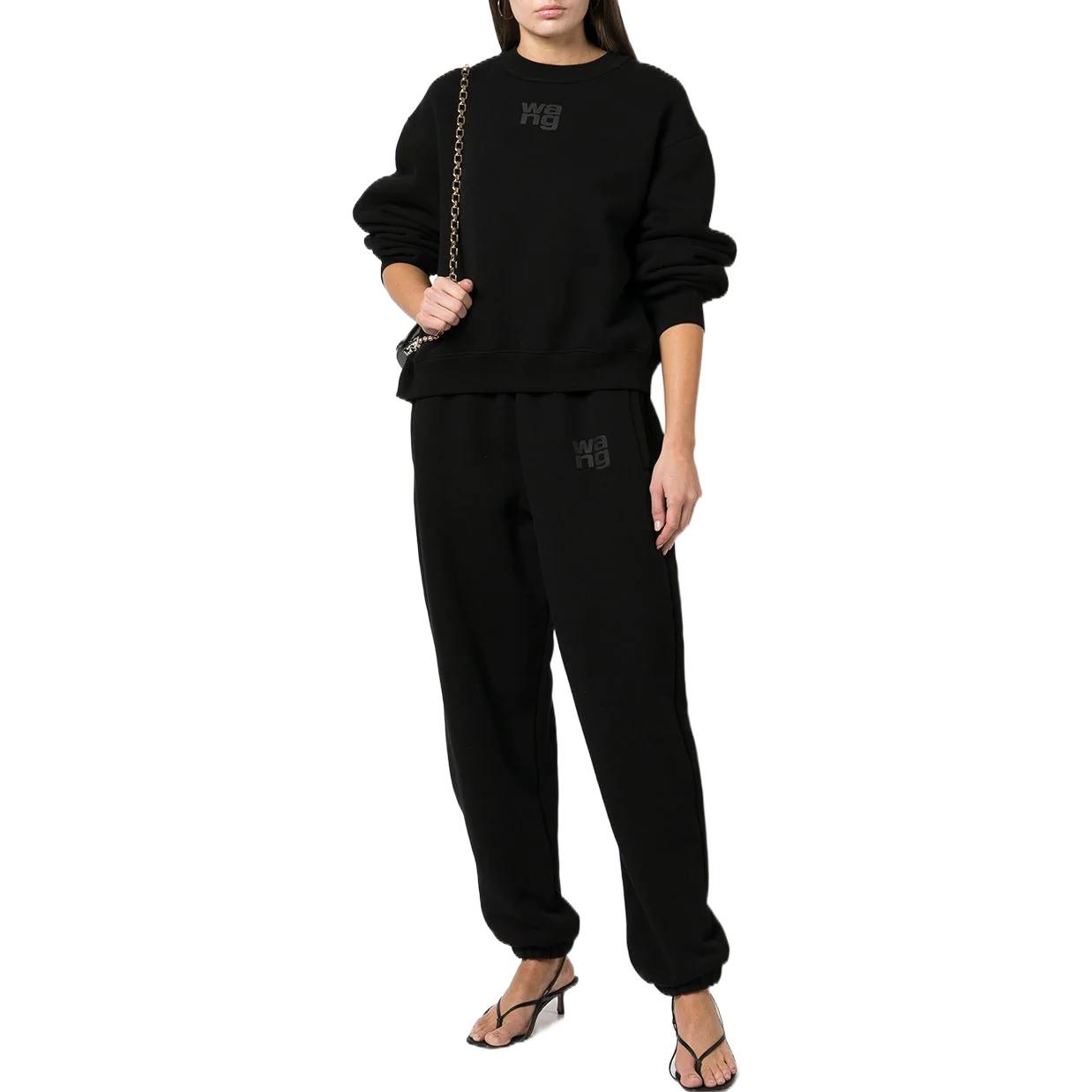 Shop (W) アレキサンダー ワン SS22 ブラック ロゴ プリント プルオーバー スウェットシャツ 長袖 4CC3221360-001