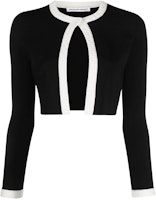 (Women) Alexander Wang SS22 Black Logo Trim Short Knit Top 4KC1223013-965 (Women) Alexander Wang SS22 Black Logo Trim Short Knit Top 4KC1223013-965