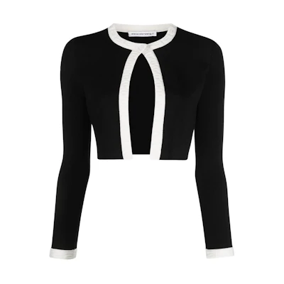 (Women) Alexander Wang SS22 Black Logo Trim Short Knit Top 4KC1223013-965
