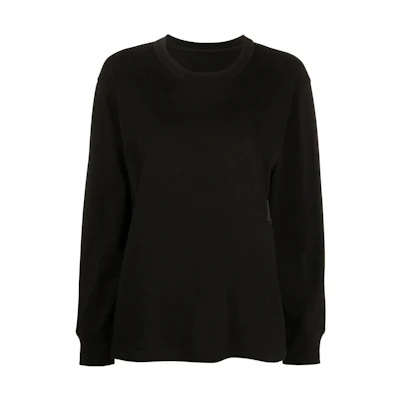 (Women) Alexander Wang SS22 Black Loose Fit Pullover Crewneck Sweatshirt. 4CC3221356-001
