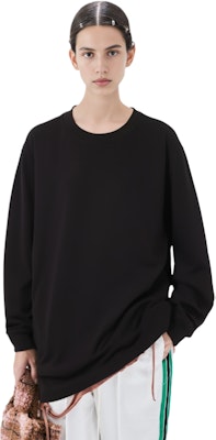 (W) 알렉산더 왕 SS22 블랙 루즈핏 크루넥 풀오버 스웻셔츠. 4CC3221356-001 1