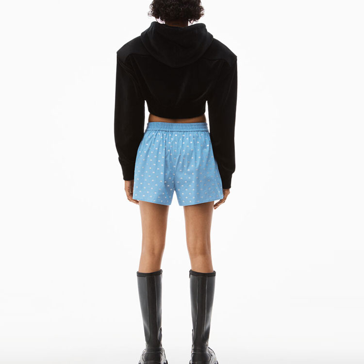 (Women) Alexander Wang SS22  Blue Crystal-Stripped Print Boxing Shorts. 1WC1234553-492 圖 4