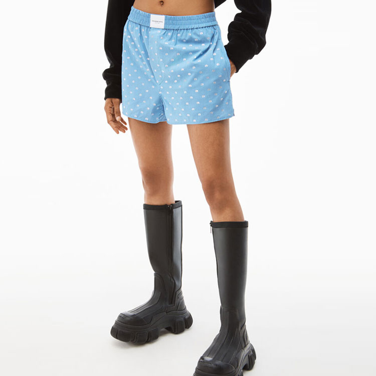 (Women) Alexander Wang SS22  Blue Crystal-Stripped Print Boxing Shorts. 1WC1234553-492 圖 5