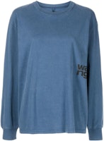 (Women) Alexander Wang SS22 Blue Long-Sleeve Tee with Side Logo Print. 4CC3211254-470 (Women) Alexander Wang SS22 Blue Long-Sleeve Tee with Side Logo Print. 4CC3211254-470