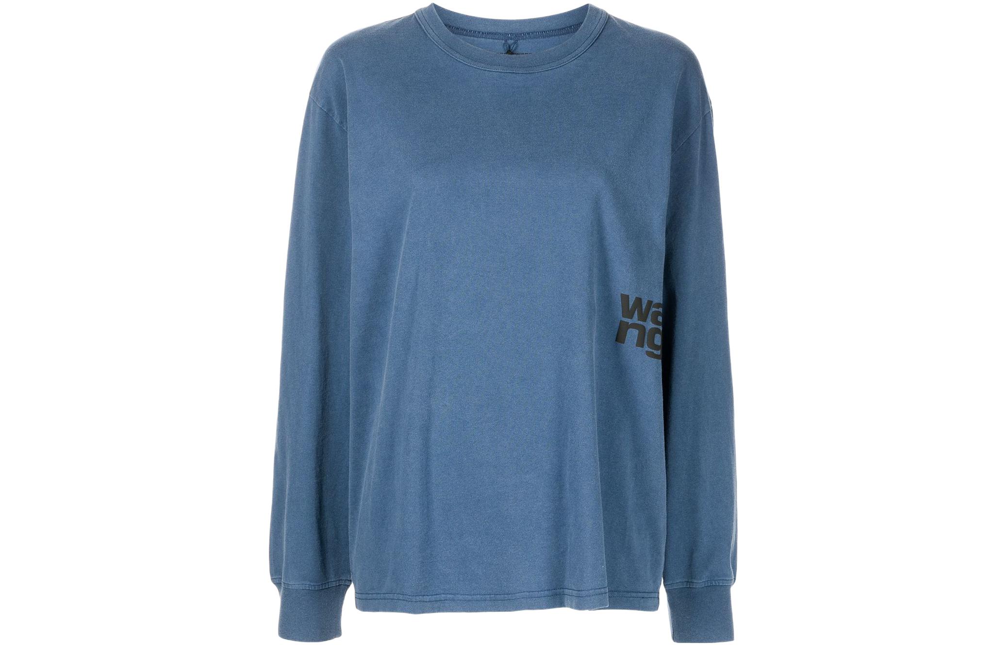 Order (W) アレキサンダーワン SS22 サイドロゴプリント付きブルーロングスリーブTシャツ. 4CC3211254-470