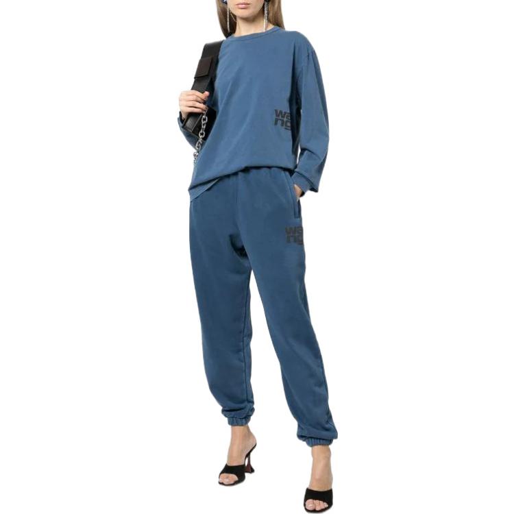 Lookbook (W) アレキサンダーワン SS22 サイドロゴプリント付きブルーロングスリーブTシャツ. 4CC3211254-470