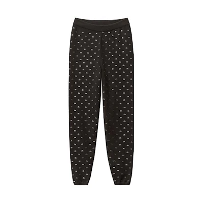 (Women) Alexander Wang SS22 Crystal Logo Print Leggings Black 1KC3224050-001