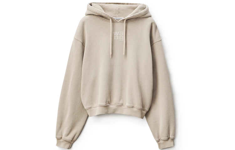 (Women) Alexander Wang SS22  Foam Logo Hooded Sweatshirt in Grey. 4CC3212043-267