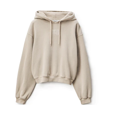 (Women) Alexander Wang SS22 Foam Logo Hooded Sweatshirt in Grey. 4CC3212043-267