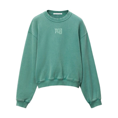 (Women) Alexander Wang SS22 Foam Logo Terry Pullover Sweatshirt - Collegiate Green 4CC3211258-303