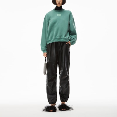 (Women) Alexander Wang SS22 Foam Logo Terry Pullover Sweatshirt - Collegiate Green 4CC3211258-303 Lookbook (Women) Alexander Wang SS22 Foam Logo Terry Pullover Sweatshirt - Collegiate Green 4CC3211258-303