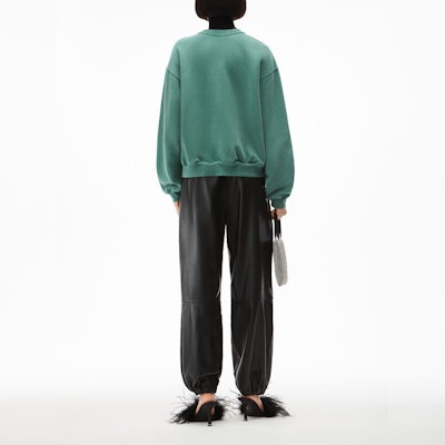 (Women) Alexander Wang SS22 Foam Logo Terry Pullover Sweatshirt - Collegiate Green 4CC3211258-303 Shop (Women) Alexander Wang SS22 Foam Logo Terry Pullover Sweatshirt - Collegiate Green 4CC3211258-303